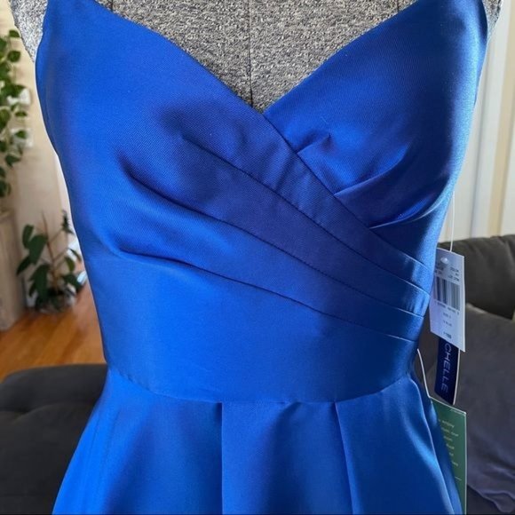 FLASH SALE!! NWT SIZE 1 ROYAL BLUE FORMAL V-NECK BALLGOWN PROM DRESS - Picture 3 of 11